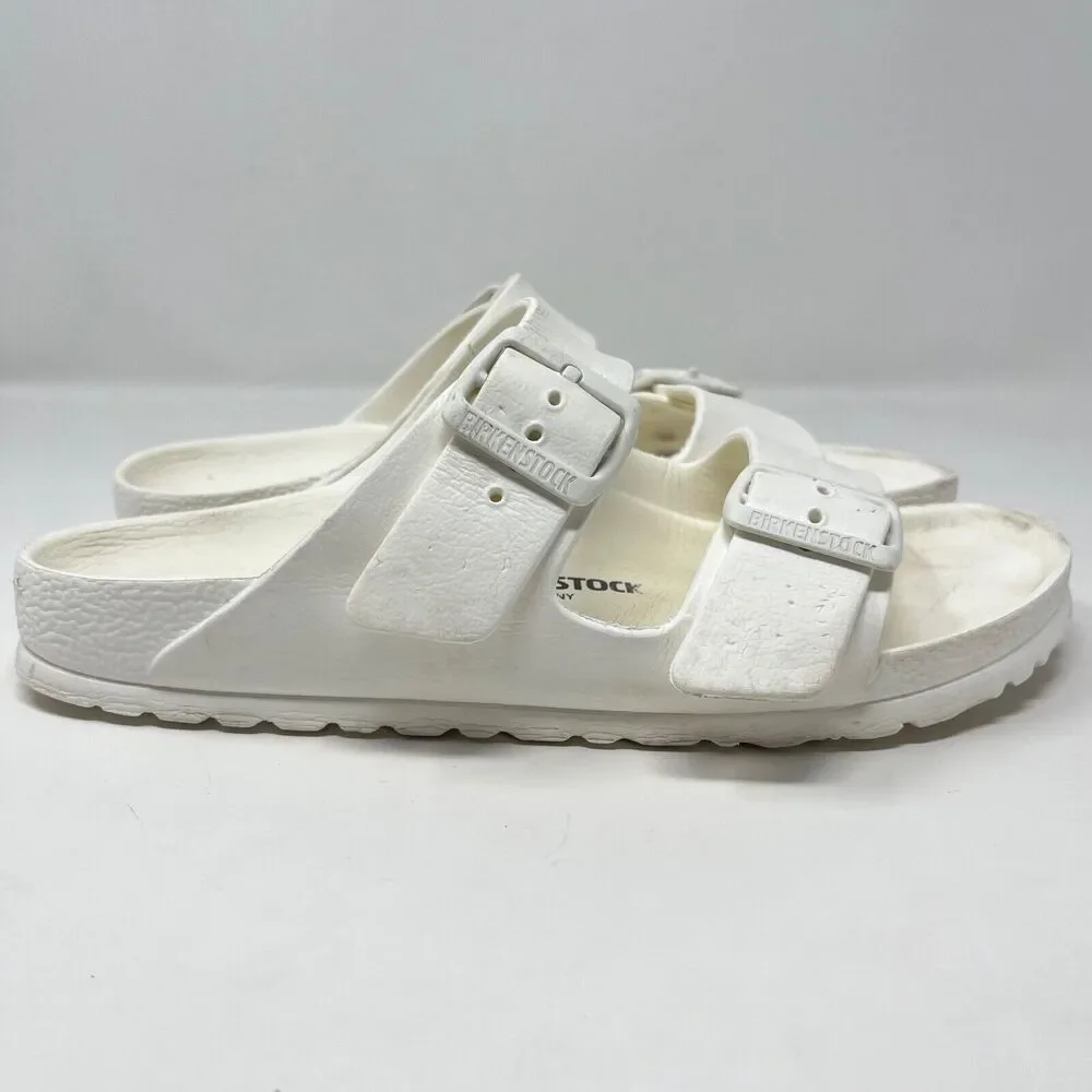 Birkenstock Arizona EVA Beach Sandals Size US 6 EU 37 White Buckle Slides